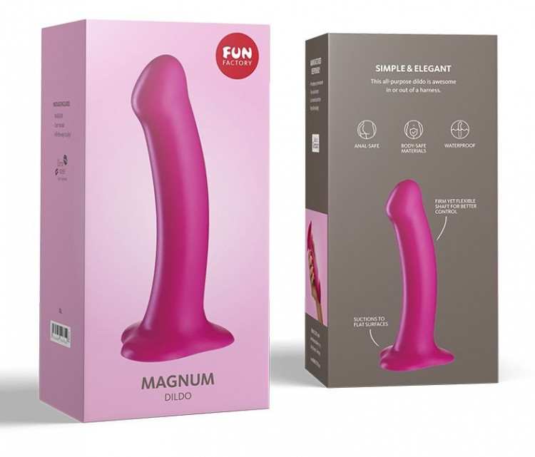 Ярко-розовый гладкий фаллоимитатор Magnum - 18,3 см.