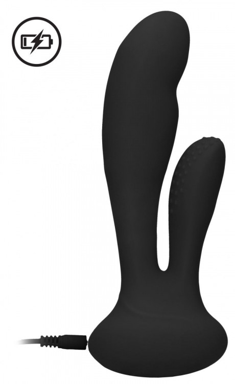 Черный вибратор G-Spot and Clitoral Vibrator Flair - 17,5 см.