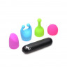 Вибропуля с 4 эластичными насадками Rechargeable Bullet With 4 Attachments