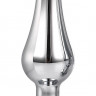 Серебристая анальная пробка с кристаллом Silver Pleasure Plug S - 9 см.