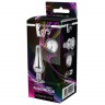 Серебристая анальная пробка с кристаллом Silver Pleasure Plug S - 9 см.