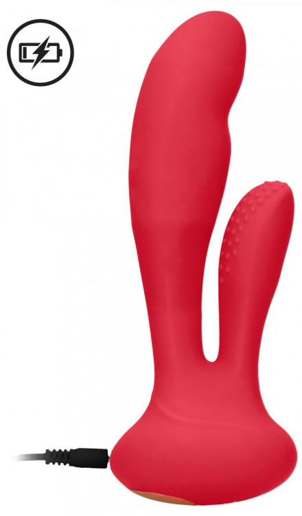Красный вибратор G-Spot and Clitoral Vibrator Flair - 17,5 см.