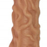 Телесная насадка с венками и открытой головкой Nude Sleeve M - 12 см.