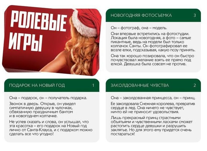 Игра для двоих  Ролевые игры. На новый год 