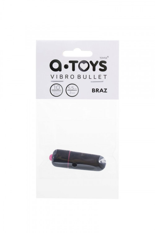 Черная вибропуля A-Toys Braz - 5,5 см.