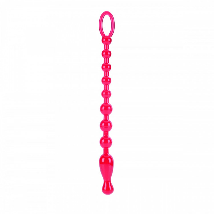 Красная анальная цепочка Colt Max Beads - 28 см.