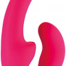 Ярко-розовый безремневой страпон с вибрацией Sharevibe