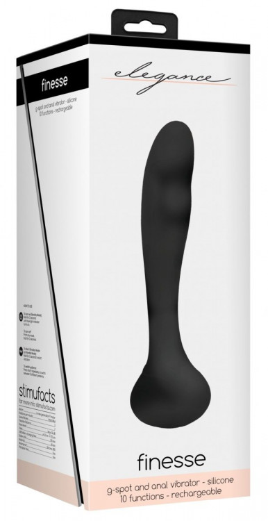 Черный вибростимулятор точки G Finesse - 17,5 см.