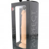 Телесный фаллоимитатор с мошонкой PURRFECT SILICONE DELUXE DONG 8INCH - 20 см.