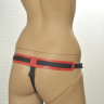 Красно-черные трусики с плугом Kanikule Strap-on Harness Anatomic Thong