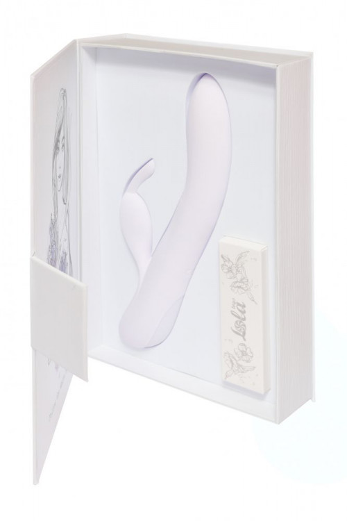Белый вибратор Love story White Rabbit с клиторальным зайчиком - 21 см.