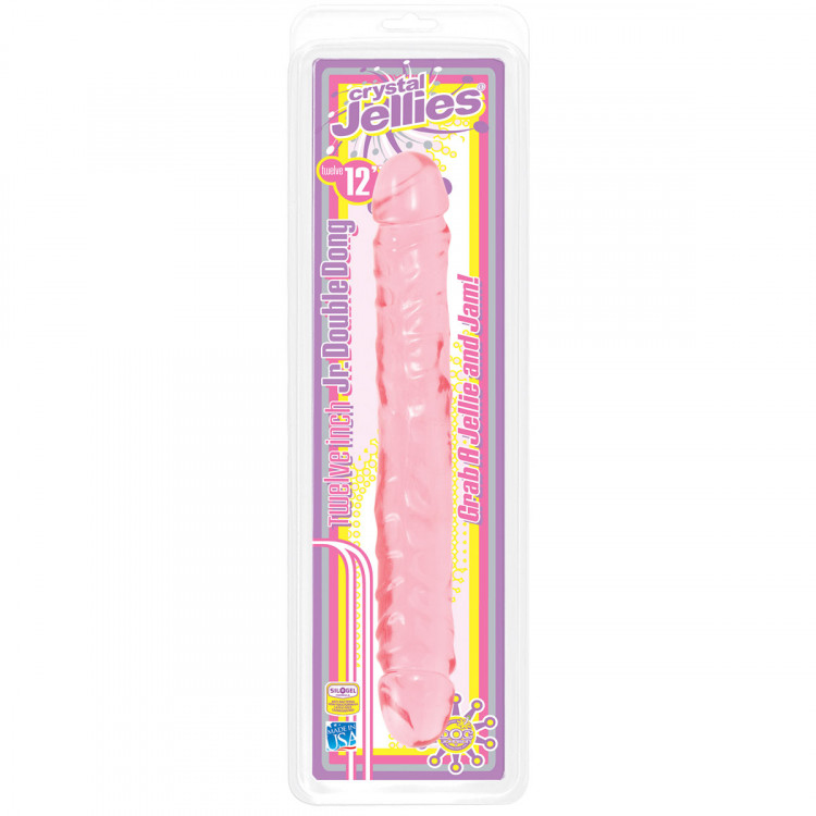 Двухсторонний гелевый фаллоимитатор Crystal Jellies 12  Jr. Double Dong - 30,5 см.