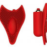 Красный клиторальный стимулятор с шипиками - 7,5 см. 
