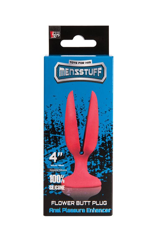 Красная пробка-бутон MENZSTUFF FLOWER BUTT PLUG 4INCH - 11 см.