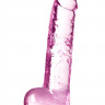 Розовый фаллоимитатор 7 Inch Crystalline Dildo - 17,7 см.