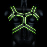 Стильная портупея Body Harness с неоновым эффектом - размер S-M Стильная портупея Body Harness с неоновым эффектом - размер S-M