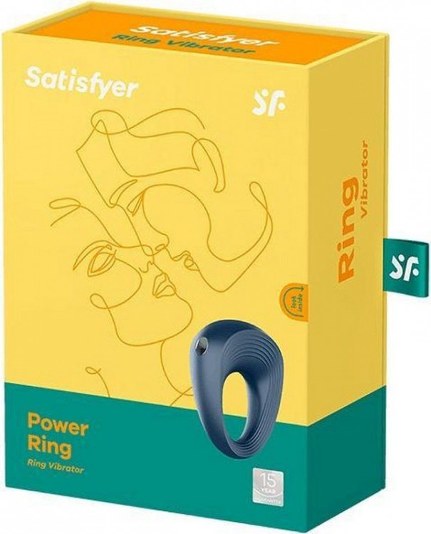 Синее эрекционное кольцо на пенис Satisfyer Ring 2