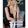 Чёрная мини-плеть из силикона с акриловой рукоятью SILICONE FLOGGER WHIP - 35 см.