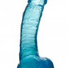 Голубой гелевый фаллоимитатор Aqua Quartz - 20 см.