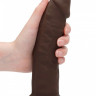 Коричневый фаллоимитатор без мошонки Silicone Dildo Without Balls - 22,8 см.