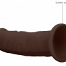 Коричневый фаллоимитатор без мошонки Silicone Dildo Without Balls - 22,8 см.