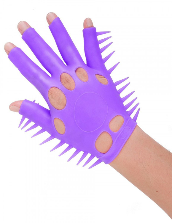 Фиолетовая перчатка для мастурбации Luv Glove