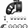 Черный мужской пояс верности Silicone Cage Ballsplitter Model 18 Chastity 3.5 