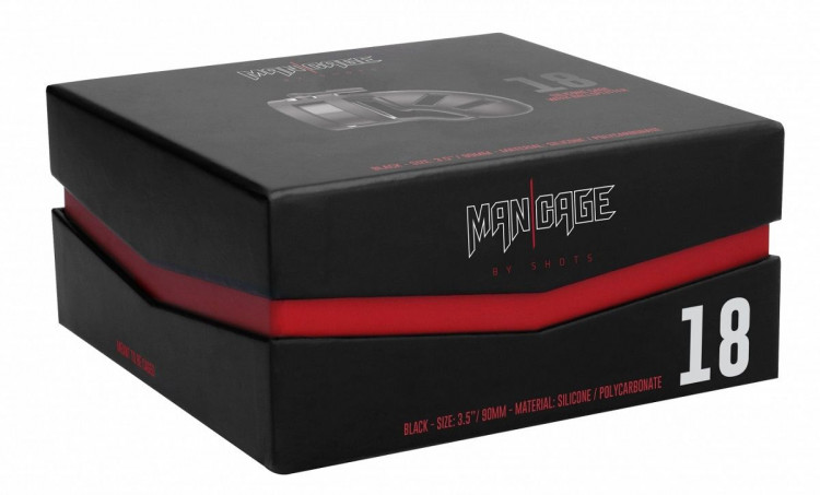 Черный мужской пояс верности Silicone Cage Ballsplitter Model 18 Chastity 3.5 