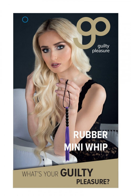Фиолетовая мини-плеть из резины Rubber Mini Whip - 22 см.