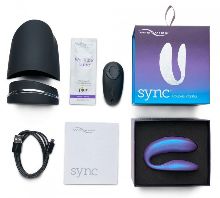 Фиолетовый вибратор для пар We-Vibe Sync Cosmic