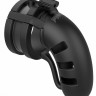 Черный мужской пояс верности Silicone Cage Ballsplitter Model 19 Chastity 4.5 