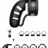 Черный мужской пояс верности Silicone Cage Ballsplitter Model 19 Chastity 4.5 