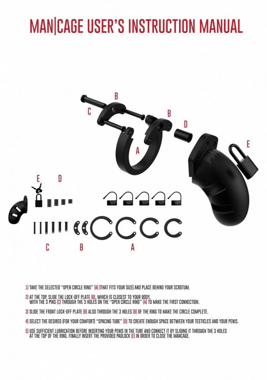 Черный мужской пояс верности Silicone Cock Cage Model 20 Chastity 3.5 