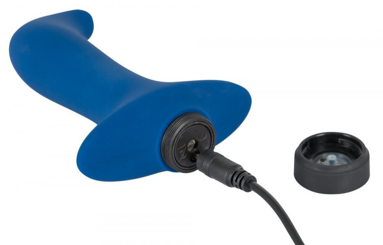 Синий вибромассажер простаты Power Vibe Backy - 12,8 см.