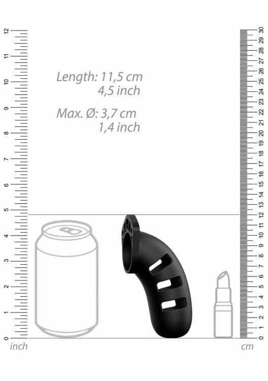 Черный мужской пояс верности Silicone Cock Cage Model 06 Chastity 5.5 