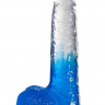 Синий фаллоимитатор с прозрачной верхней частью JELLY JOY FADE OUT DONG 7INCH - 17,8 см.