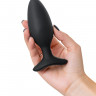 Черная анальная втулка LOVENSE Hush 2 (M) - 13,5 см.