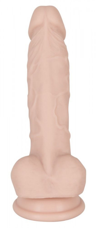 Телесный фаллоимитатор на присоске Silicone Dildo - 18 см.