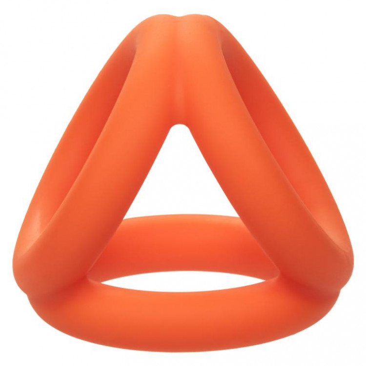 Оранжевое тройное эрекционное кольцо Liquid Silicone Tri-Ring