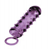 Закрытая фиолетовая насадка с пупырышками SAMURAI PENIS SLEEVE PURPLE - 14,5 см.