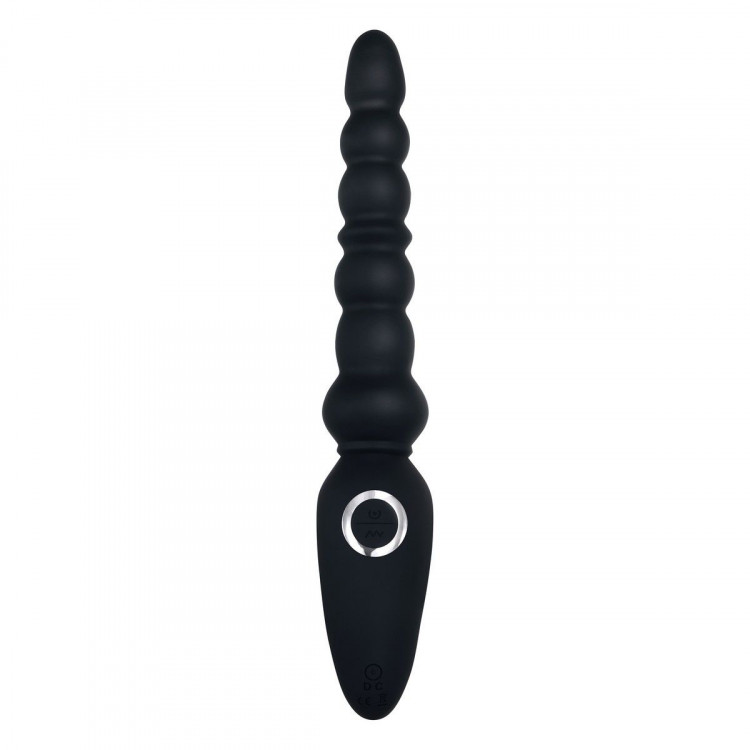 Черная анальная виброелочка Magic Stick - 22,6 см.
