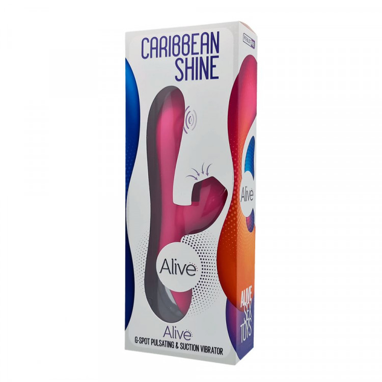 Ярко-розовый вибратор-кролик Caribbean Shine - 21 см.