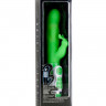 Зеленый вибратор с клиторальным стимулятором INSTYLE DUO VIBRATOR 5.5INCH - 14 см.