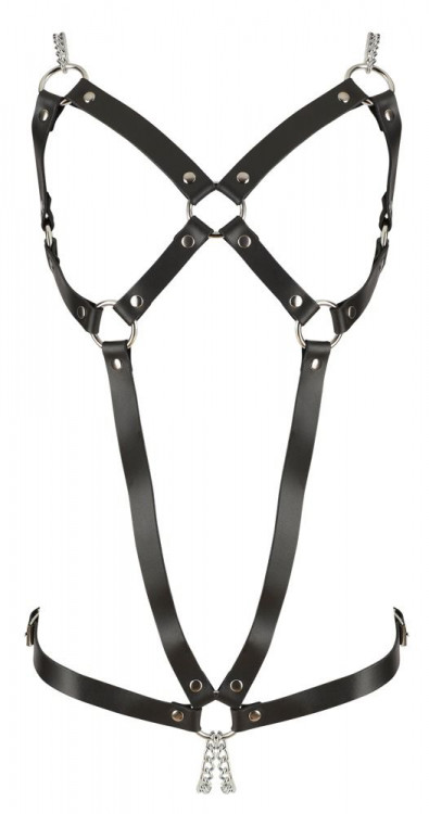 Черная кожаная упряжь Leather Harness