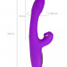 Фиолетовый вибратор с вакуумной стимуляцией и язычком Pitti - 24 см.