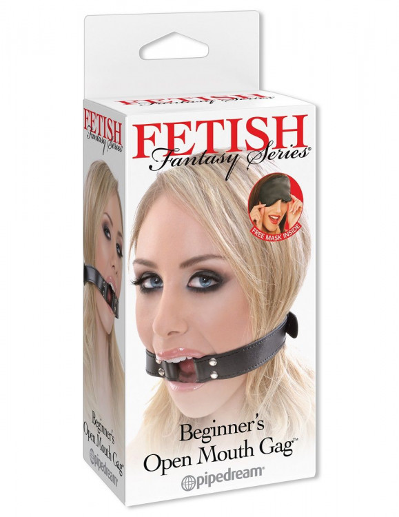 Чёрный кляп-кольцо Beginner s Open Mouth Gag