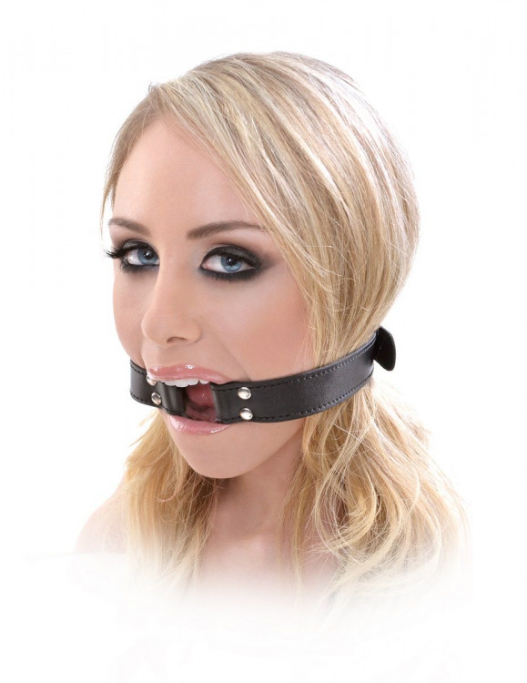 Чёрный кляп-кольцо Beginner s Open Mouth Gag