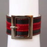 Чёрно-красный браслет с квадратной пряжкой