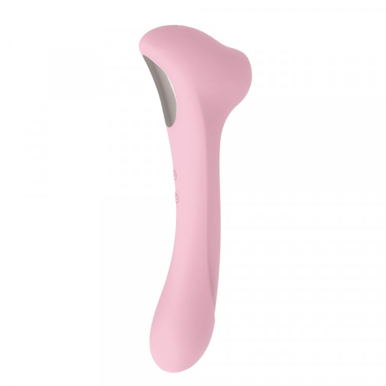 Нежно-розовый двусторонний стимулятор Daisy Massager - 20,2 см.