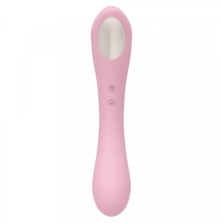 Нежно-розовый двусторонний стимулятор Daisy Massager - 20,2 см.